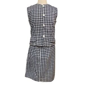 Vintage 60’s era navy and white cord Houndstooth two piece set approx size 6